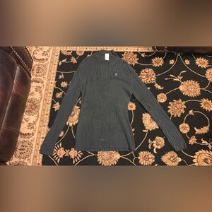 Aeropostale Sweater Mens L Black Chunky Knit Turtle Neck Roll Sleeves Vtg 90s